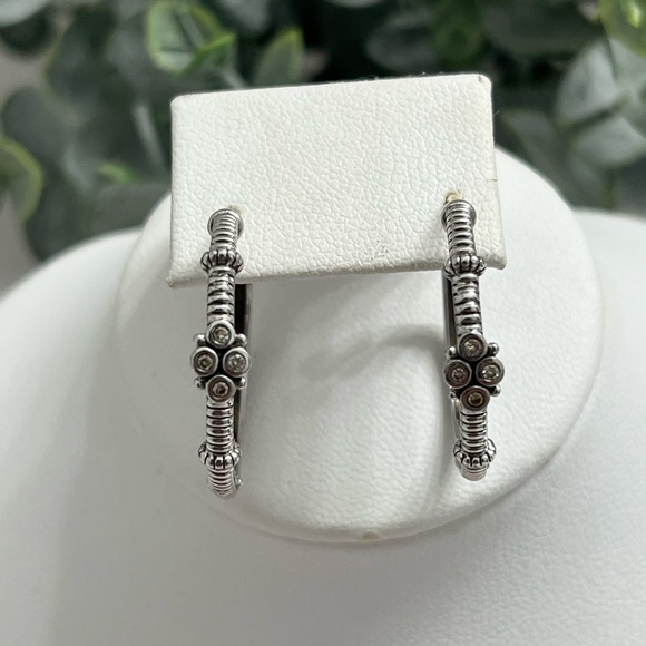 Judith Ripka Diamond Hoop earrings - Picture 13 of 14